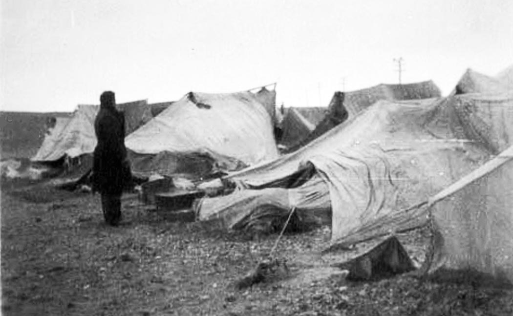 Tents blown down